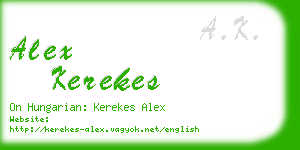 alex kerekes business card